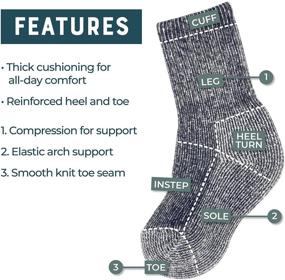 img 2 attached to Туристические носки из мериносовой шерсти для детей - набор из 3-х пар от MERIWOOL