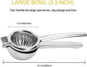 img 3 attached to 🍋 Premium Stainless Steel Lemon Squeezer - Sturdy Manual Citrus Juicer, Large Capacity Lemon Juicer, Heavy Duty Solid Hand Juicer for Exquisite Juice Extraction