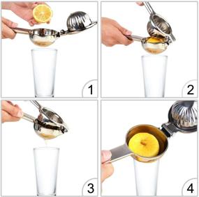 img 1 attached to 🍋 Premium Stainless Steel Lemon Squeezer - Sturdy Manual Citrus Juicer, Large Capacity Lemon Juicer, Heavy Duty Solid Hand Juicer for Exquisite Juice Extraction