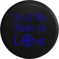 not all who wander are lost - sea compass spare tire cover fits suv camper rv accessories blue ink 27 logo