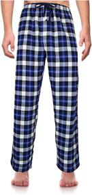 img 3 attached to Men's Cotton Flannel Pajama Set - Classic Sleepwear for Lounging and Sleeping