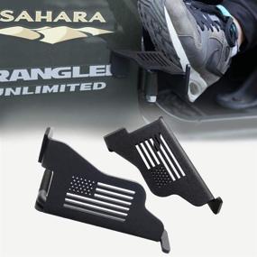 img 4 attached to Ultra-Durable Black Steel Foot Pegs for Jeep Wrangler JK & Unlimited - 2pcs in 1pack