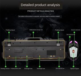 img 1 attached to Ounikesi Keyboard And Mouse Set USB Wired LED Backlit Keyboard 104-Key Keyboard Gaming Keyboard Aluminum Alloy Suitable For Desktop/Computer/PC (White)