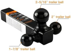 img 1 attached to 🚚 TOPSKY Trailer Hitch Ball Mount with Versatile Hitch Ball Sizes: 1-7/8", 2", and 2-5/16", Complete with Hitch Pin - Black Ball, Model TS2005