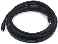 🎧 10ft monoprice audio extension cable - premium 3.5mm stereo male to female, black, gold plated | 22awg logo