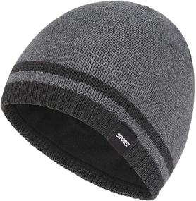 img 4 attached to Bodvera Mens Winter Beanie Hat - Warm Knit Cuffed Toboggan Ski Skull Cap with 3 Patterns