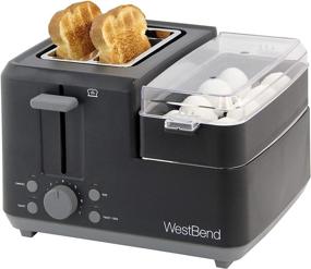 img 1 attached to 🥓 West Bend 78500 2-Slice Breakfast Station: Wide Slot Toaster & Egg Cooker with Meat and Vegetable Warming Tray - Efficient & Certified Black Appliance