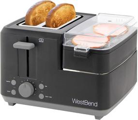 img 2 attached to 🥓 West Bend 78500 2-Slice Breakfast Station: Wide Slot Toaster & Egg Cooker with Meat and Vegetable Warming Tray - Efficient & Certified Black Appliance