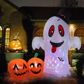 img 2 attached to 🎃 ZALALOVA 6 FT Halloween Inflatable Decorations, Elf & Pumpkin Inflatable Outdoor Yard Decorations with Internal Colorful LED Lights – Perfect Halloween Holiday Decorations for Home Garden
