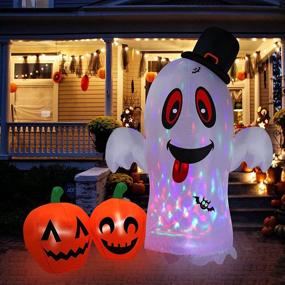 img 3 attached to 🎃 ZALALOVA 6 FT Halloween Inflatable Decorations, Elf & Pumpkin Inflatable Outdoor Yard Decorations with Internal Colorful LED Lights – Perfect Halloween Holiday Decorations for Home Garden