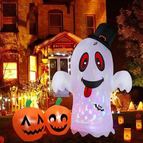 img 4 attached to 🎃 ZALALOVA 6 FT Halloween Inflatable Decorations, Elf & Pumpkin Inflatable Outdoor Yard Decorations with Internal Colorful LED Lights – Perfect Halloween Holiday Decorations for Home Garden