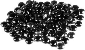 img 4 attached to 💎 Joyclub Black Flat Marbles for Vase Fillers, Party Table Scatter, Wedding Decor, Aquarium Decoration, Crystal Rocks - 1 lb (Approx 100 pcs)