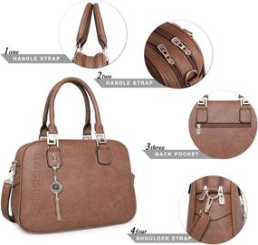 img 2 attached to Montana West Satchel Compartments MWC 041BK MBB Women's Handbags & Wallets