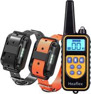 🐶 heaflex waterproof rechargeable dog training electric collar - 2600ft remote shock collar with led light, beep, vibration, shock for medium/large breed dogs (set of 2 electronic collars) logo