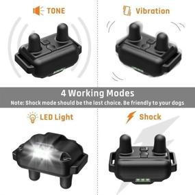 img 3 attached to 🐶 Heaflex Waterproof Rechargeable Dog Training Electric Collar - 2600ft Remote Shock Collar with LED Light, Beep, Vibration, Shock for Medium/Large Breed Dogs (Set of 2 Electronic Collars)