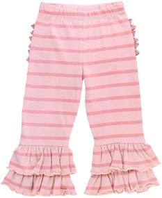 img 1 attached to 👶 Adorable RuffleButts Baby/Toddler Girls Stretchy Flare Pants with Cute Ruffles