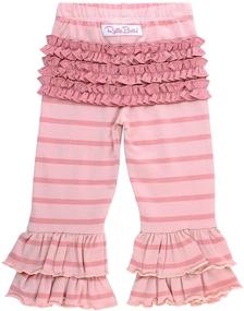 img 4 attached to 👶 Adorable RuffleButts Baby/Toddler Girls Stretchy Flare Pants with Cute Ruffles