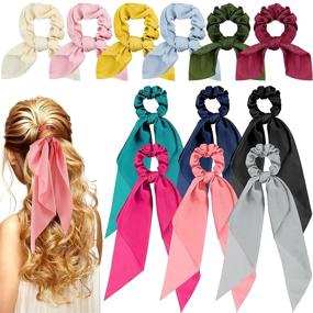 img 4 attached to Scrunchies Scarves Bowknot Accessories Ponytail