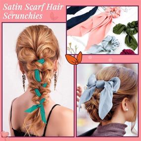 img 1 attached to Scrunchies Scarves Bowknot Accessories Ponytail