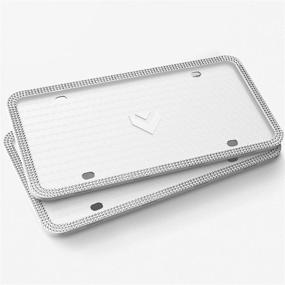 img 4 attached to 🚗 2-Pack Aujen Bling License Plate Frames: Rhinestone Cover for US Standard Cars - Easy Installation, Rust-Proof, Rattle-Proof & Weather-Proof