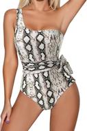 rxrxcoco women's one shoulder tummy control swimsuit with side bandage bowknot - stylish one piece swimwear logo