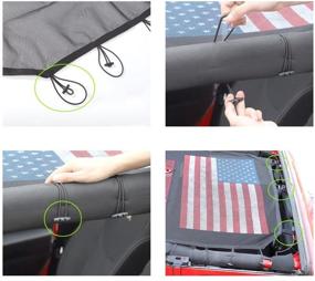 img 3 attached to RT-TCZ Sunshade Mesh Shade Top Cover US Flag: Durable Sun Shade for Jeep Wrangler 2007-2017 JK JKU 4 Door Black Red US Flag - Enhance Your Wrangler's Style and Protection!