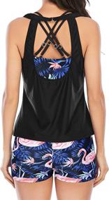 img 2 attached to Zando Athletic Swimsuits Boyshort Swimsuit Sports & Fitness