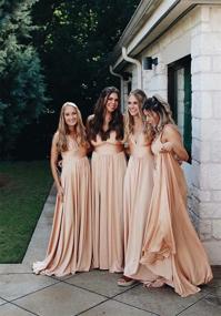 img 2 attached to Champagne Backless Evening Dresses for Women - Bridesmaid Clothing