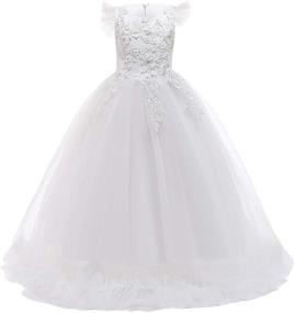 img 4 attached to 👸 Bridesmaid Wedding Princess Communion Birthday Girls' Clothing: Perfect Outfits for Special Occasions