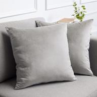 🛋️ luxurious silky velvet pillow covers, 18x18, set of 2, softest decorative throw pillowcases, hidden zipper, washable, home décor accent cases for living room couch, sofa, bedroom - soft gray - lalaloom логотип