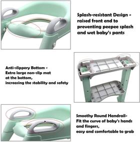 img 3 attached to HTTMT - Зеленый детский горшок-ступенька для обучения малышей мочиться, стул для девочек, тренажер для детской ванной [Артикул: ET-BABY002-GREEN]