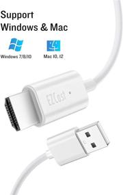 img 3 attached to 5-футовый кабель USB на HDMI, конвертер EZCast для ПК ноутбук проектор телевизор - поддерживает видео с разрешением 4K HDMI 1080P с аудио, совместим с Windows, Mac и другими