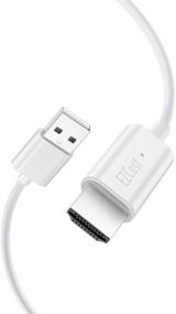 img 4 attached to 5-футовый кабель USB на HDMI, конвертер EZCast для ПК ноутбук проектор телевизор - поддерживает видео с разрешением 4K HDMI 1080P с аудио, совместим с Windows, Mac и другими