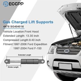 img 3 attached to 🚗 Подъемные подпорки с газовыми пружинами ECCPP для Ford Expedition 1997-2006 и F-150 1997-2004 - Набор из 2 шт.