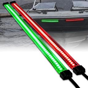 img 4 attached to 🌊 Enhance Water Safety with Red and Green LED Marine Navigation Light Strip Kit, Featuring 66/132 LEDs Per Strip, IP68 Waterproof Rating, and Flexible Housing - Ideal for Kayak, Pontoon, and Bass Fishing Boats