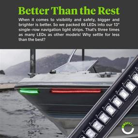 img 3 attached to 🌊 Enhance Water Safety with Red and Green LED Marine Navigation Light Strip Kit, Featuring 66/132 LEDs Per Strip, IP68 Waterproof Rating, and Flexible Housing - Ideal for Kayak, Pontoon, and Bass Fishing Boats