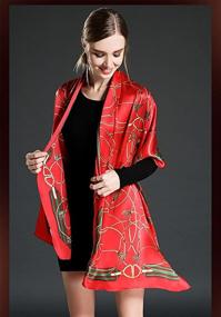 img 3 attached to 🧣 Elevate Your Style: Women's Silk Scarf - Luxurious Neckerchief & Stylish Accessories