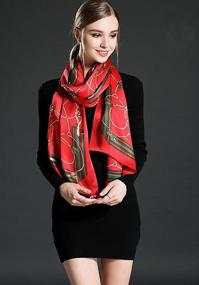 img 1 attached to 🧣 Elevate Your Style: Women's Silk Scarf - Luxurious Neckerchief & Stylish Accessories