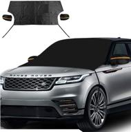 tobion magnetic edges snow cover - windshield car snow protector | frost & ice guard | waterproof front windshield protector car | fits vehicles car truck van suv - sun shade included logo