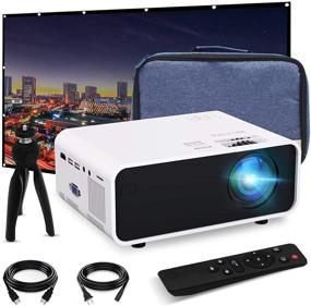 img 4 attached to 🎥 EFFUN Mini Video Projector with Screen - 1080P HD Supported | Portable Home Theater LED Projector for Outdoor Movies, HDMI/VGA/USB/TF/iPhone/iPad Compatible