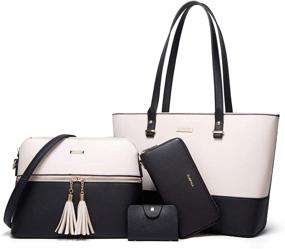 img 4 attached to Stylish Faux Leather Handbags for 👜 Women - Shoulder Bags & Wallets for Satchels