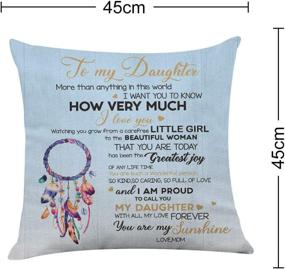 img 3 attached to 🎁 Special Gift Throw Pillow Cover for Daughter from Mom and Dad - Birthday & Christmas Ideas for Daughter's Living Room Sofa - Cherishing Our Bond Above All Else