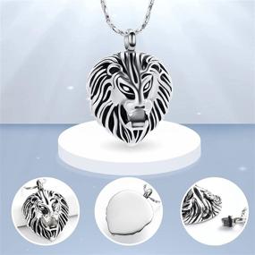 img 1 attached to 🐾 Personalized Pet Cremation Jewelry Keepsake Necklace for Ashes - Tiger/Lion/Cat Memorial Pendant Urn Holder, Stainless Steel
