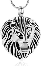 img 4 attached to 🐾 Personalized Pet Cremation Jewelry Keepsake Necklace for Ashes - Tiger/Lion/Cat Memorial Pendant Urn Holder, Stainless Steel
