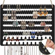 🖤 black wood wall mounted jewelry organizer – earring & necklace holder, over-the-door jewelry storage, hanging organizer for earrings, necklaces, and rings logo