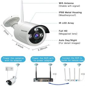 img 2 attached to 📷 SmartSF 1080P 8CH NVR HD Wireless Security Camera System WiFi Kit CCTV Surveillance Systems, (4) 1.0MP Outdoor/Indoor Weatherproof Bullet IP Cameras, 65ft Night Vision, P2P, Motion Detection, No Hard Drive - Enhanced SEO