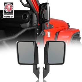 img 4 attached to 🪞 Зеркала Hooke Road для Wrangler Half Doors - Jeep Wrangler TJ JK JL Gladiator JT 1997-2021 | 1 пара, текстурированный черный