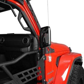 img 1 attached to 🪞 Зеркала Hooke Road для Wrangler Half Doors - Jeep Wrangler TJ JK JL Gladiator JT 1997-2021 | 1 пара, текстурированный черный