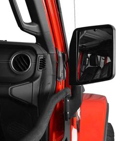 img 3 attached to 🪞 Зеркала Hooke Road для Wrangler Half Doors - Jeep Wrangler TJ JK JL Gladiator JT 1997-2021 | 1 пара, текстурированный черный