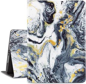 img 4 attached to 📱 Lalumix iPad 9Th/8Th/7Th Generation Case iPad 10.2 Case - Black Gold Quicksand Marble: Smart, Protective Shell with Soft TPU and Hard Back for Kids, Girls, and Women (2021/2020/2019)